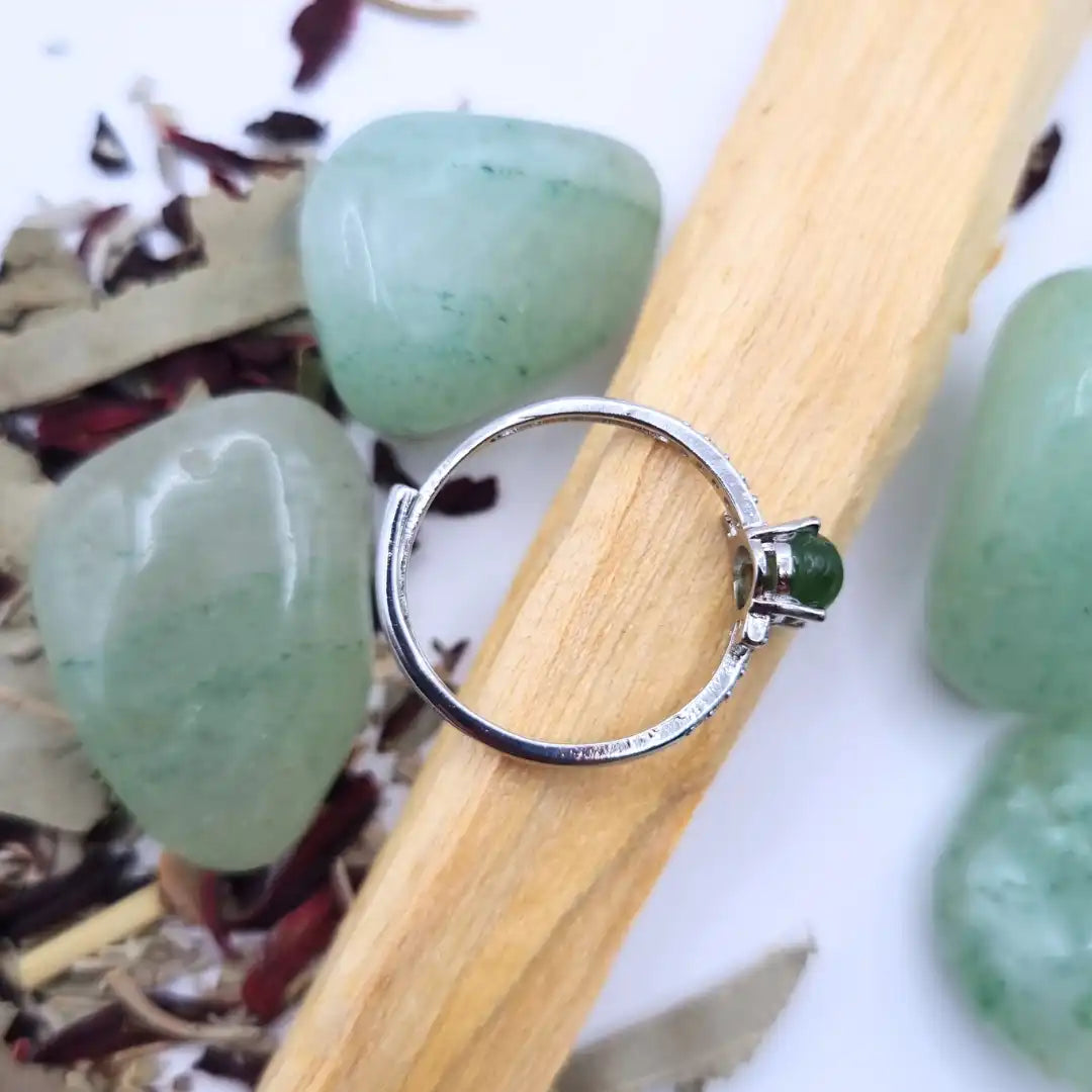 Bague jade ajustable