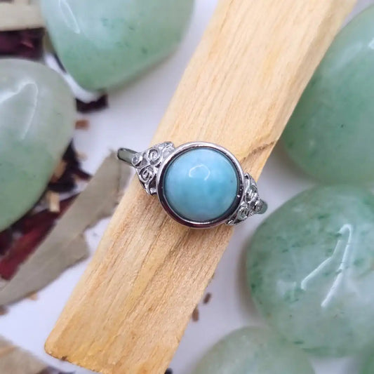Bague Larimar Ajustable – Apaisement & douceur - Céleste