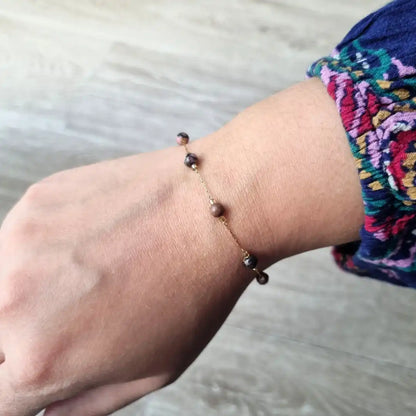 Bracelet rhodonite élégant et minimaliste