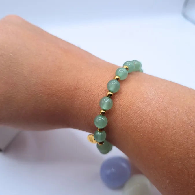 Bracelet aventurine verte 17cm