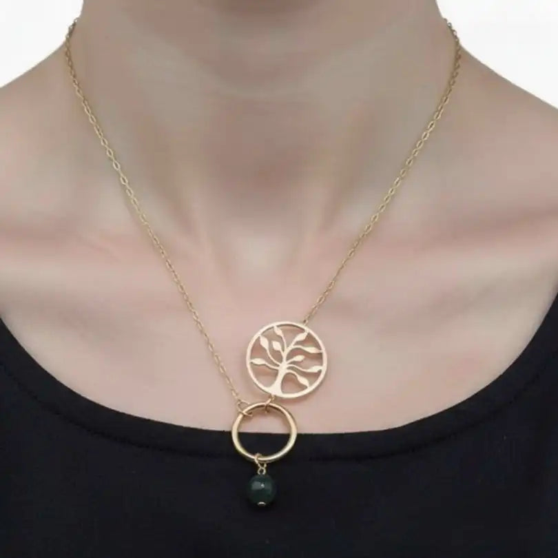 collier arbre de vie aventurine porté