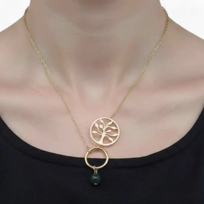 collier arbre de vie aventurine porté