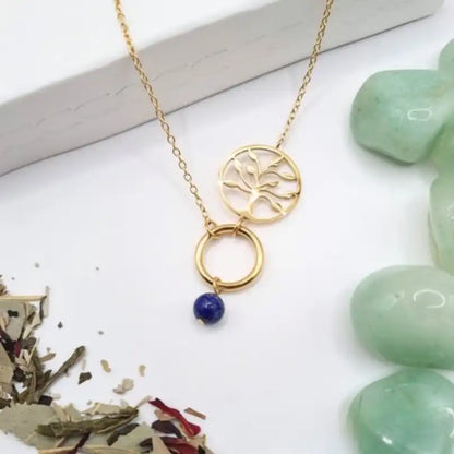 collier arbre de vie lapis lazuli