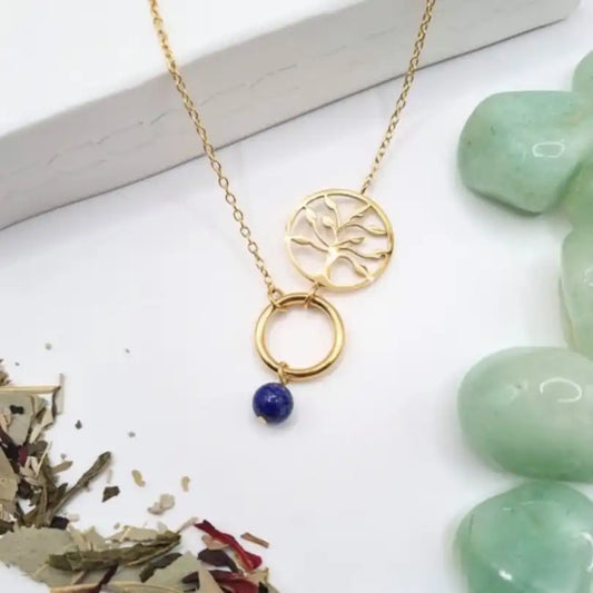 collier arbre de vie lapis lazuli