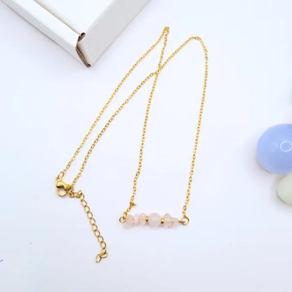 Collier quartz rose minimaliste