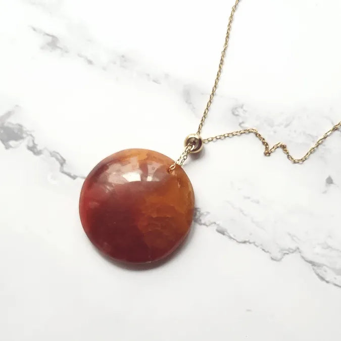 pendentif cornaline rond MystikBox